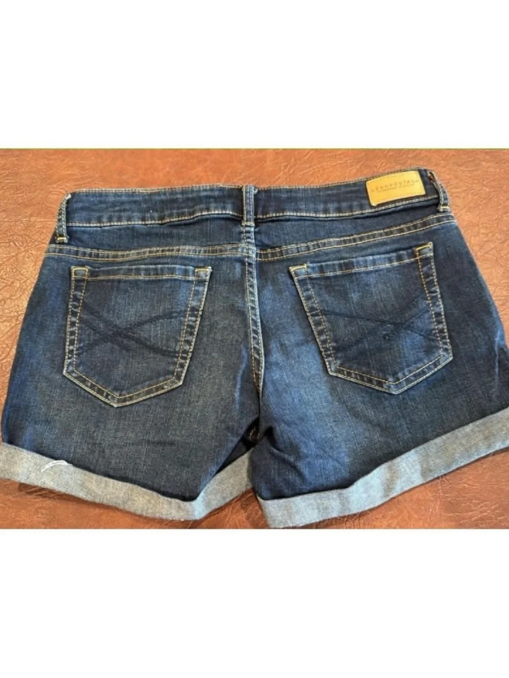 Abercrombie & Fitch Indigo Roll-Cuff Denim Shorts
